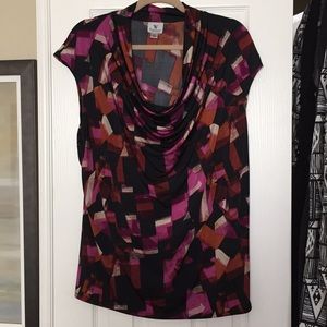 SALE! Beautiful Colorful Top with Cowl-neck